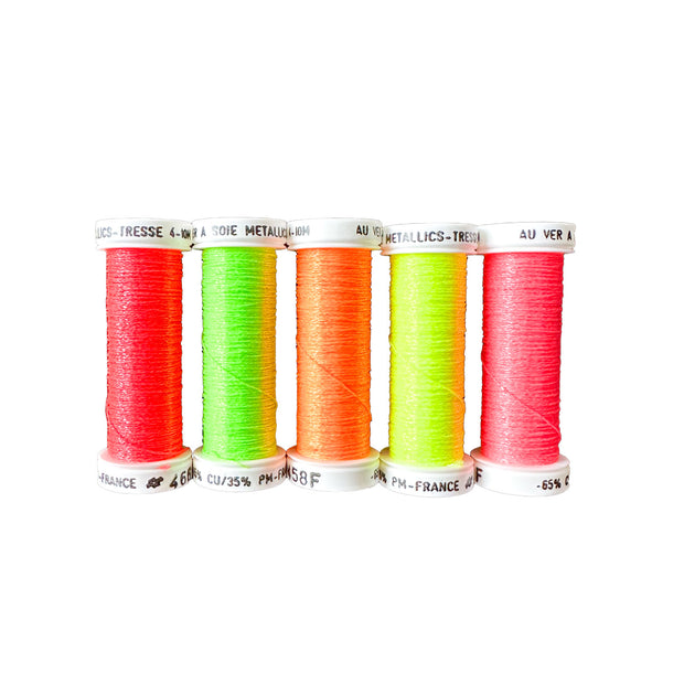 Au Ver a Soie Metallic Braid Shade Collection - Size 4 - Fluorescent