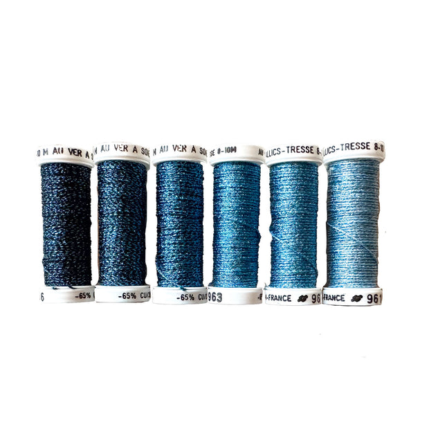 Au Ver a Soie Metallic Braid Shade Collection - Size 8 - Blue