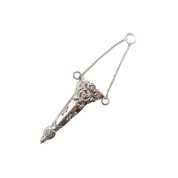 Chatelaine Sterling Silver holder with Chain