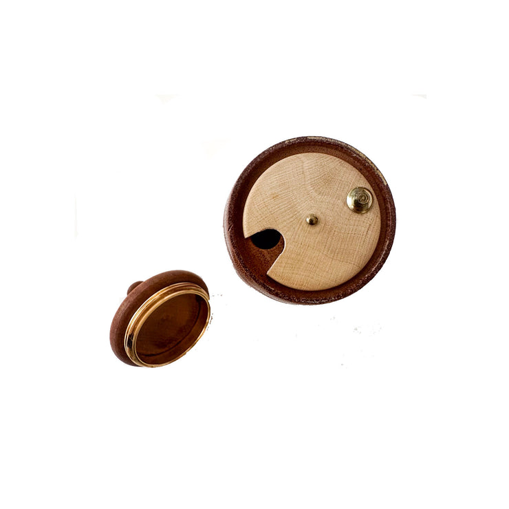 Tall Wooden Needle Case Hand Turned with Lid