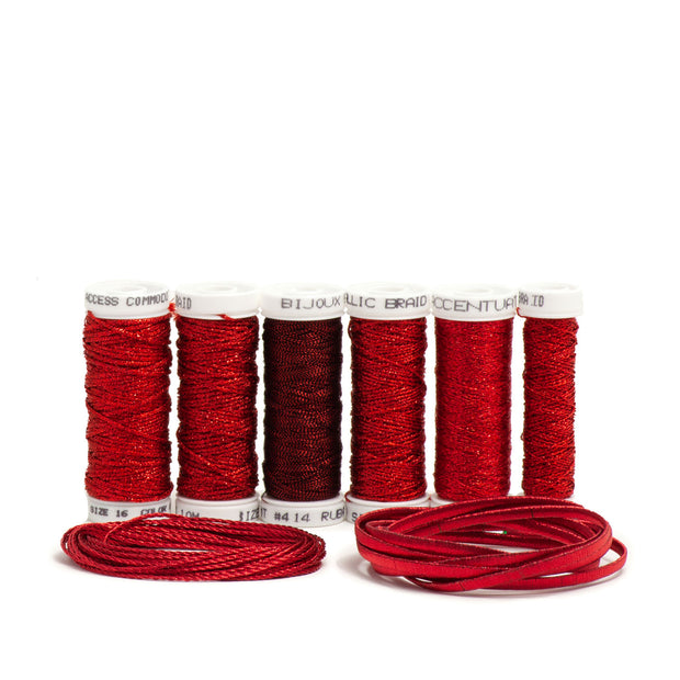 Ensemble de Metallic Thread Kit - Red