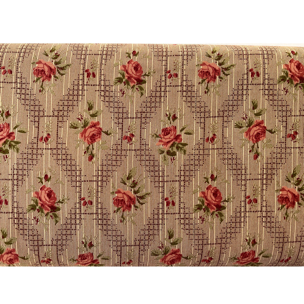 Lattice Rose Wallpaper Fabric by Yuwa