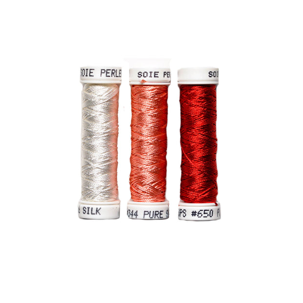 Au Ver à Soie ® Soie Perlee Silk Thread Kit - Crimson Pink