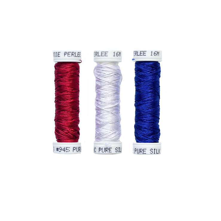 Au Ver à Soie ® Soie Perlee Silk Thread Kit - Patriotic