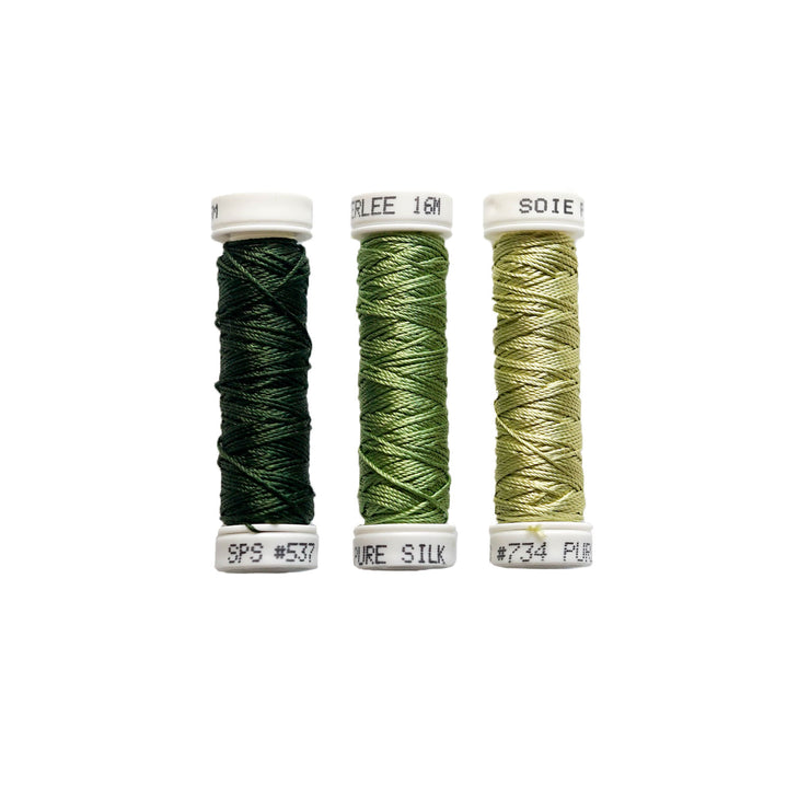 Au Ver à Soie ® Soie Perlee Silk Thread Kit - Seaweed Green