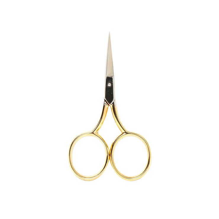 Gold Handle Large Finger Hole Scissors - 3.5 inches